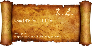 Komlós Lilla névjegykártya